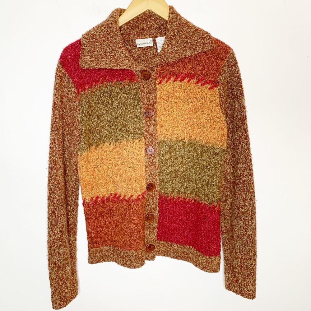 SZ S Fashion Bug Y2K Fall Patchwork Style Cardigan